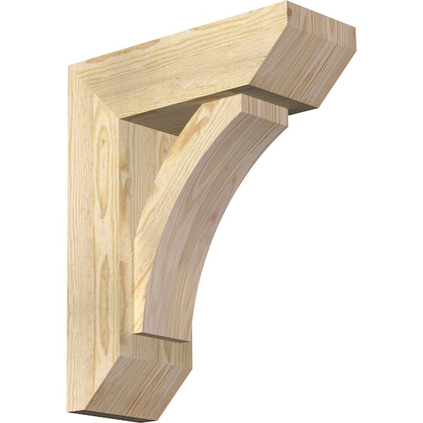 Ekena Millwork Thorton Slat Rough Sawn Bracket w/ Offset Brace, Douglas Fir, 6"W x 16"D x 20"H BKT0604X16X20THR06RDF - main